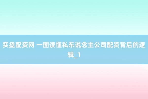 实盘配资网 一图读懂私东说念主公司配资背后的逻辑_1