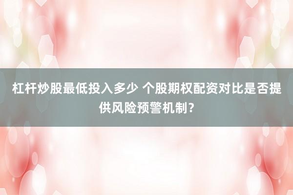 杠杆炒股最低投入多少 个股期权配资对比是否提供风险预警机制？